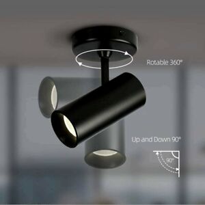 Led Modern Directional Dimmable Spot Light Adjustable 90 Degrees Ceiling BLACK