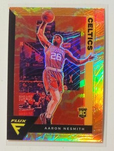 2020-21 AARON NESMITH FLUX SUNRISE RARE SSP ROOKIE PRIZM RC ORANGE & GOLD BORDER