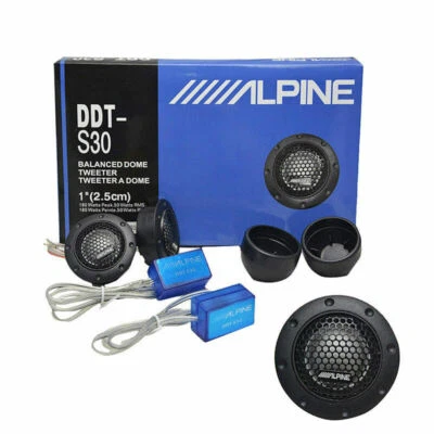 Pair Alpine DDT-S30 360W 2.5CM 1" Soft Dome Balanced Car Audio Speakers Tweeters