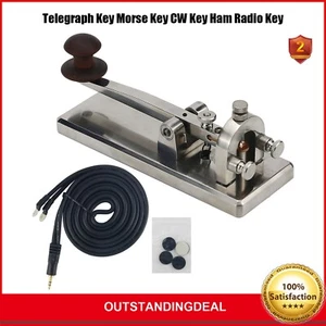 Telegraph Key Morse Key CW Key Ham Radio Key For Morse Code Practices DIY Uses - Afbeelding 1 van 9