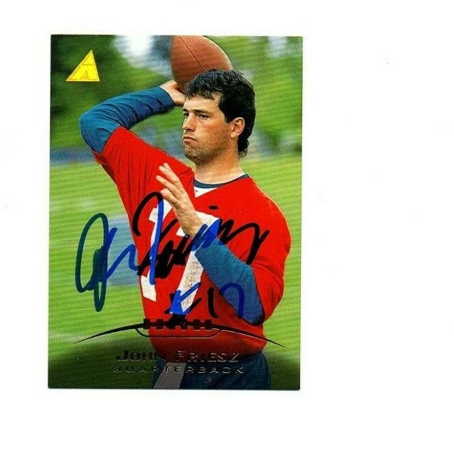 John Friesz signed autograph 1995 Pinnacle football card Idaho Vandals Seahawks - Image 1 of 1