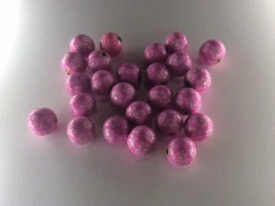 25 x 10mm pink/white round handmade polymer clay fimo beads hole 2mm. - Image 1 of 4