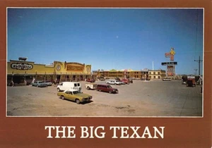 Postal TX: The Big Texan, Amarillo, Texas, 4x6, c1989, Steakhouse Route 66 - Imagen 1 de 2