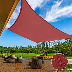 Impermeable Sombra Vela Rectangular Patio Patio Aire Libre Cubierta de Refugio Solar Rojo - Imagen 1 de 9