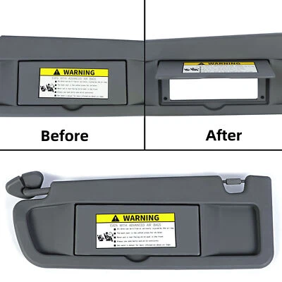 Gray Left Driver Side Sun Visor for 2006-2011 Honda Civic Sedan SI Coupe - Image 1 of 4