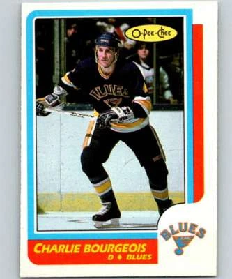 1986-87 O-Pee-Chee #239 Charlie Bourgeois NM++ RC Blues J2M - Image 1 of 2