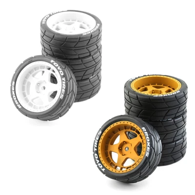 4PCS 1/10 RC Drift Car On Road Tires&Wheel 12mm Hex For Tamiya KYOSHO TT02 XV01 - Image 1 of 4