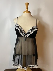 Cassandra Intimates Damen-Dessous Rüschen in Hülle und Fülle Babydoll Top Größe L - Bild 1 von 6