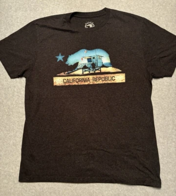 Ocean Current T-Shirt Mens Large Black California Republic Lifeguard Stand Tee - Image 1 of 4