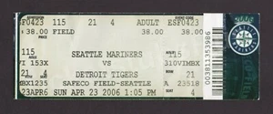 Justin Verlander WIN #2 DEBUT SEATTLE Mariners Tigers 4/23/2006 Full Ticket RARE - Picture 1 of 12