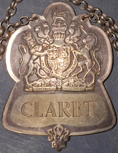 Elizabeth silver jubilee sterling silver Roberts & Belk CLARET decanter label - Picture 1 of 7