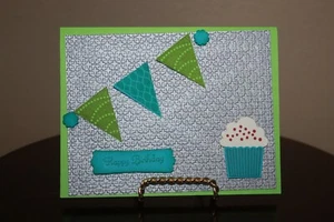 STAMPIN' UP! HAPPY BIRTHDAY PENDANTS AND CUPCAKE CARD KIT OF FOUR (4) - Picture 1 of 5