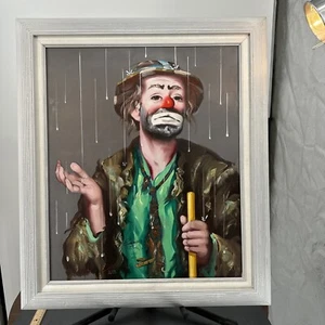 ORIGINAL Donald "Rusty" Rust PAINTING (Amer., 20th C.) “Weary Willy Clown” Signe - Picture 1 of 18