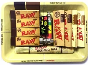 Bandeja de metal para rodar papeles para fumadores Rizla enrollable preparación para tabaco Reino Unido - Imagen 1 de 14