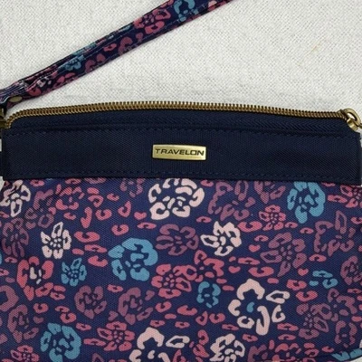Carteira Travelon floral de pulso RFID bolsa de bloqueio bolsa pequena - Imagem 1 de 4