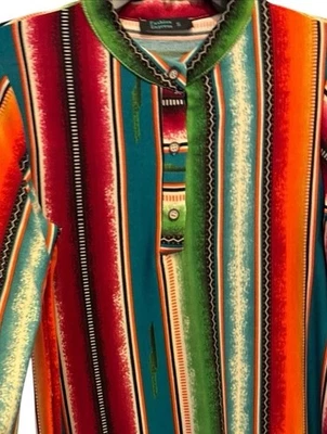 Women’s Aztec Dress Striped Western Boho Knee Fashion Express New W Tags - Image 1 of 4