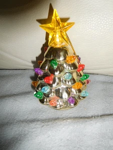 Mr. Christmas 4-1/2" Mini nostalgischer beleuchteter BLASSGOLD Baum - Bild 1 von 2