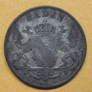 1849 Germany-Baden 6 Kreuzer silver KM#210 Take a Look - Picture 1 of 2