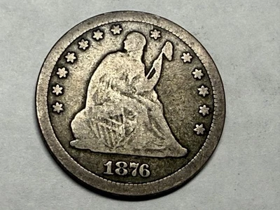 1876-CC Carson City SEATED LIBERTY cuarto de dólar de plata EE. UU. En muy buen estado. #q1 Foto 1 de 2