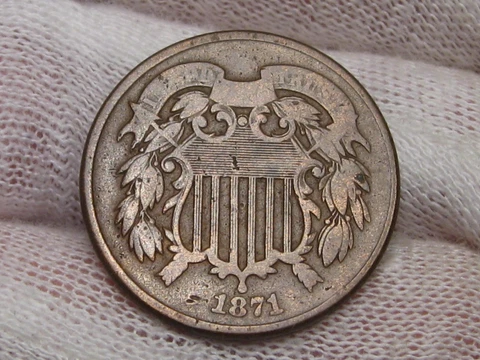 1871 2¢ Two Cent Piece.  #14 Cover