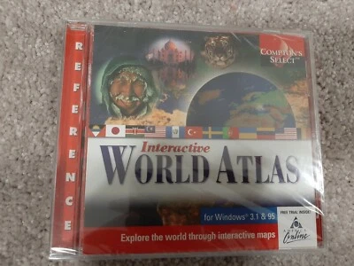 Interactive World Atlas CD ROM PC Software Game NEW - Image 1 of 2