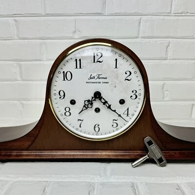 Reloj Seth Thomas Westminster Mantel Timbre con Llave Original y Caja - De Colección Funcionando Foto 1 de 4