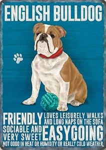 English Bulldog small steel sign 200mm x 150mm - Picture 1 of 1