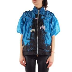 Roberto Cavalli Women's Blue Floral Zip Lightweight Cape Jacket IT 44 / US 10 - Picture 1 of 12