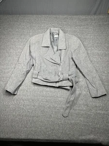 Neiman Marcus Womens Jacket Small Gray Wool Belted Short Vintage - Picture 1 of 9