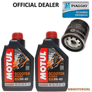 KIT TAGLIANDO PIAGGIO BEVERLY 300 HPE 2021 2022 2023 MOTUL 5W40 + FILTRO OLIO - Imagen 1 de 5
