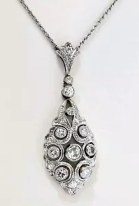 Art Deco Collier Diamanten Gold 585 Viktorianisch Antik 14k Platin - Bild 1 von 5