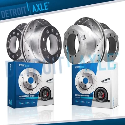 Rotores de freno ranurados perforados delanteros traseros para Ford F-450 F-550 F-600 Super Duty Foto 1 de 4