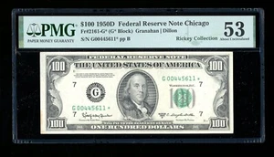 DBR 1950-D $100 FRN STAR Chicago Fr. 2161-G* PMG 53 Serial G00445611* - Picture 1 of 2