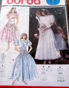 *SCHÖNES VINTAGE 80er HOCHZEIT VIRDESMAID KLEID Burda Schnittmuster 10-12-14-16-18-20 - Bild 1 von 1