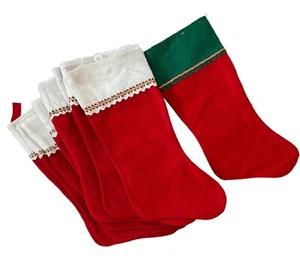 Christmas Stocking Lot 9 Red Felt Santa Stocking NWOT 16” - Picture 1 of 4