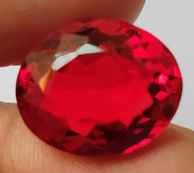 Brazilian AAA+ Red Topaz 19.15 Ct. Oval Cut Loose Gemstone Gift for Women/Her - Image 1 of 4