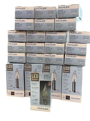 Kichler 0777428 Candelabra Base CA10C 25w Dimmable LED Bulbs (26 Bulbs) - Image 1 of 3