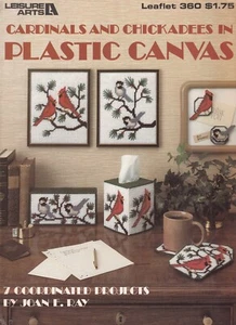 CARDINALS & CHICKADEES in Plastic Canvas Pattern Leaflet Leisure Arts 360 - Picture 1 of 2