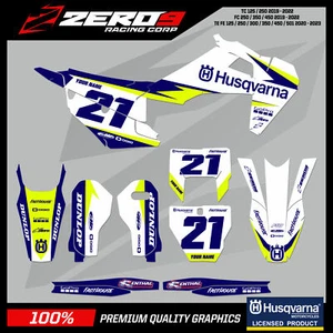 Kit de gráficos personalizado MX motocross: HUSQVARNA TE FE TC FC TX FX FUSION AZUL/YEL-F - Imagen 1 de 8