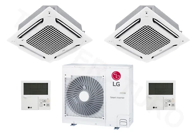 LG 4-Wege-Deckenkassette 2-Raum Multisplit Klimaanlage 2x 6,7 kW A++/A+ R32 - Bild 1 von 4