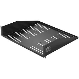 VEVOR 2U Server Rack Shelf 16"/406 mm Depth Vented Rack Mount Shelf with Tray - Picture 1 of 12