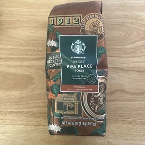 STARBUCKS Decaf PIKE PLACE Whole Bean Coffee 1 Lb Pkg BBDate 09Dec 24 - Picture 1 of 2