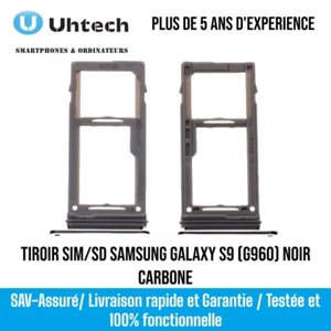 Tiroir cartes SIM et SD pour Samsung Galaxy S9 G960F Noir - Picture 1 of 1