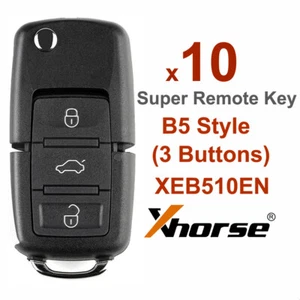 10x Xhorse Universal Super Remote Key B5 3 Buttons XEB510EN With XT27B Chip - Picture 1 of 8