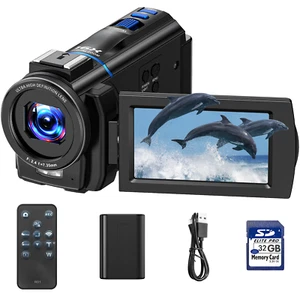 Videokamera 4K Touchscreen 48MP Camcorder 16X Digitalzoom IR Nachtsichtkamera DE - Bild 1 von 8