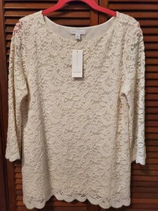 Charter Club Top Womens Size Medium Ivory New With Tags - Picture 1 of 6