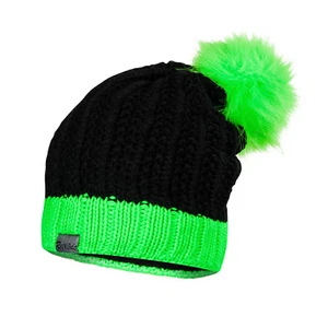 Damen Skimütze Wintermütze mit Bommel + Innenfutter Snowboard bunt neon Farben - Bild 1 von 6