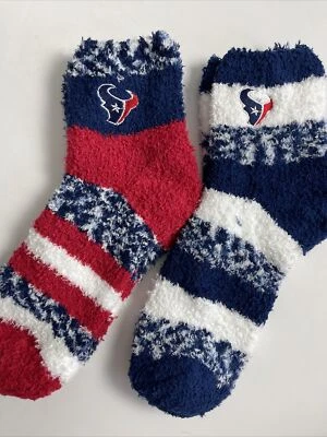¡JUEGO DE 2 PARES! Calcetines para dormir borrosos acogedores para mujer Houston Texans FBF. OSFM (FZ8) Foto 1 de 4