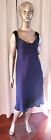 Elegant Impeccable Sheer Satin Lined Chiffon Evening Dress in Navy size 14