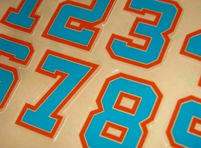 MIAMI Football Helmet Numbers Decals #0-9 2" FULL Size 3M 20MIL - Image 1 of 2